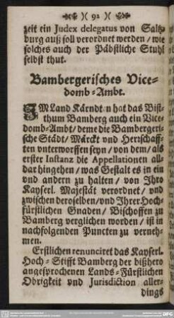 Bambergerisches Vicedomb-Ambt