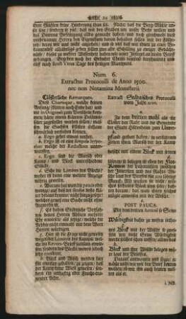 Num. 6. Extractus Protocolli de Anno 1500. nec non Notamina Monasterii