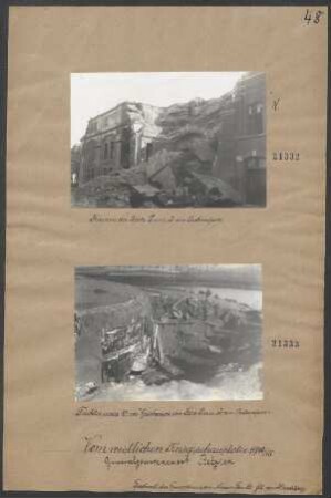 Trichter eines 42cm Geschosses im Fort Lierre südöstlich von Antwerpen
