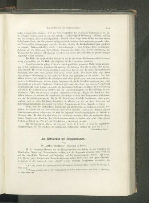Zur Sichtbarkeit der Röntgenstrahlen.