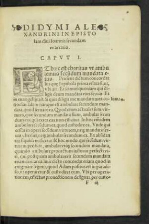 Didymi Alexandrini In Epistolam divi Ioannis secundam enarratio.