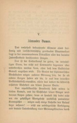 V. Alexandre Dumas