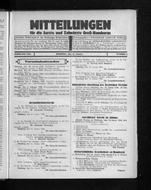 Jahrgang 1930, Hamburg, den 26. Januar, Nummer 4