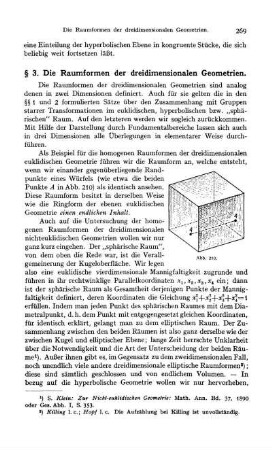 § 3. Die Raumformen der dreidimensionalen Geometrie.