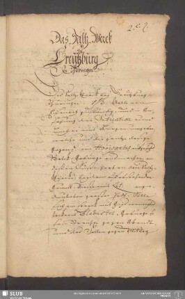 Das Saltz-Werck zu Creutzburg In Thüringen