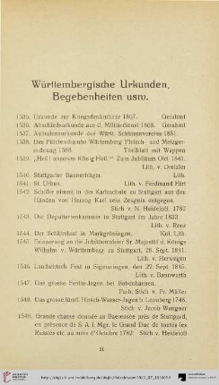 Württembergische Urkunden, Begebenheiten usw. (Nr. 1535-1662)