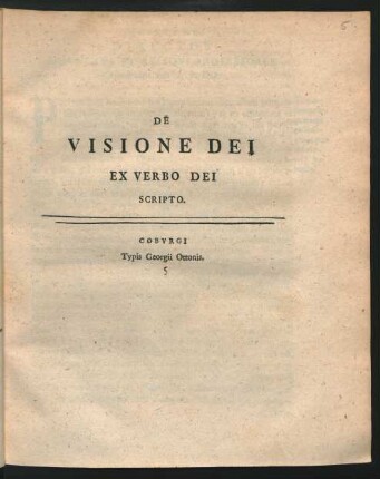 De Visione Dei Ex Verbo Dei Scripto