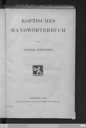 Koptisches Handwörterbuch