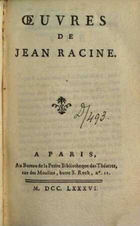 Oeuvres de Jean Racine