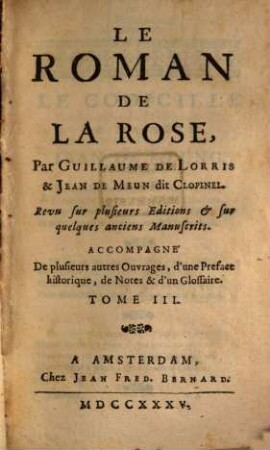 Le Roman De La Rose. 3
