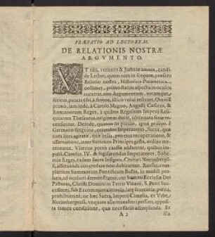 Praefatio ad Lectorem