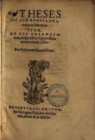 Theses seu communes loci, totius rei medicae