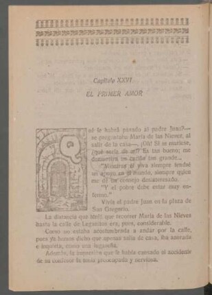 Capítulo XXVI - El primer amor
