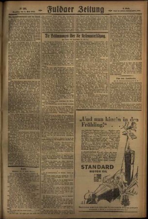 Dritte Ausgabe vom Samstag, den 11. Mai 1929.