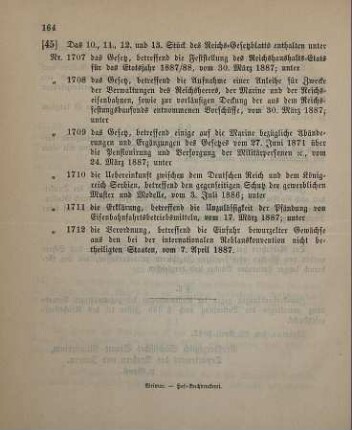 45. Das 10., 11., 12. und 13. Stück des Reichs-Gesetzblatts enthalten unter ...
