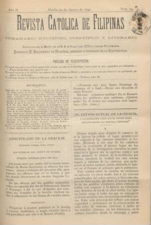 Ano II. Manila 10 de Agosto de 1890, Núm. 79