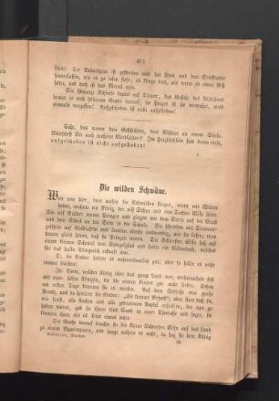 Die wilden Schwäne.