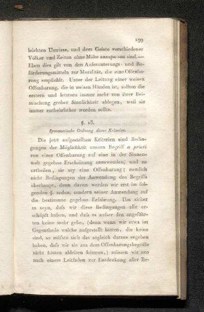 §.13. Systematische Ordnung dieser Kriterien.