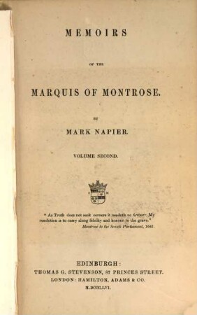 Memoirs of the Marquis of Montrose. 2