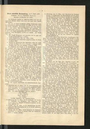 Vierte ordentliche Versammlung, am 7. April 1888
