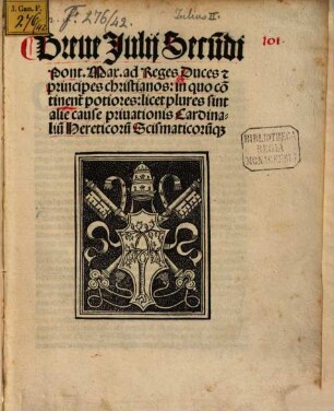 Bulla intimatio[n]is Generalis Concilij apud Lateranum