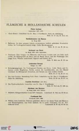 Flämische & Holländische Schulen (Nr. 1-107)