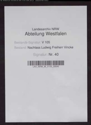 132 Briefe der zweiten Gattin Louise Vincke geb. von Hohnhorst