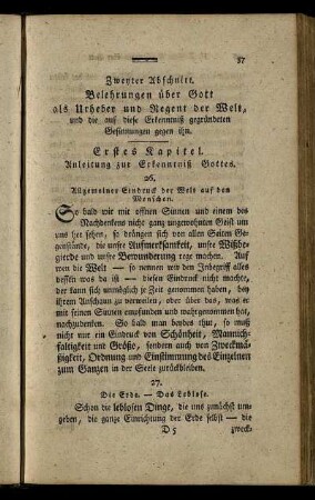 Erstes Kapitel. Anleitung zur Erkenntniß Gottes.