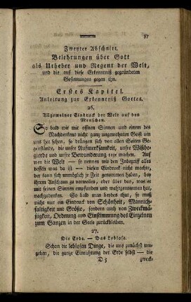 Erstes Kapitel. Anleitung zur Erkenntniß Gottes.