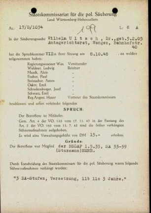 Ultsch, Wilhelm, Dr.