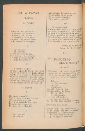 El patotero sentimental : (Tango)