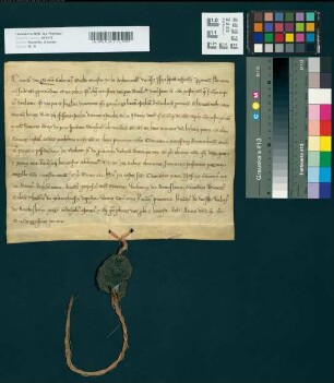 Erzbischof Konrad von Köln überlässt der Abtei Brauweiler zu seinem und seiner Eltern Grafen Lothar von Hostade und Mathildes Seelenheil den Rottzehnten des Waldes Bram (Braim). Zeugen: Domprobst Konrad, Domdechant Gozwin, Pröbste Arnold von St. Gereon; Walter von Brunsharn, Gerhard Vogt von Köln, Theoderich von Munichusin Truchseß, Kämmerer Ulrich, Mundschenk Herimann, Herimann von Warste, Walter von Ruckisheim, Magister Godescalcus notarius. Mit verletztem erzbischöflichen Siegel.