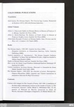 Colin Imber: Publications