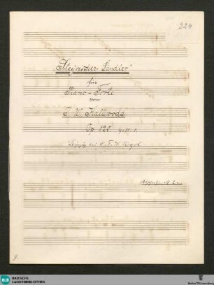 Steirischer Ländler - JWK Mus.Ms. 224 : pf; D|b; op. 120/1, StrK op. 120/1