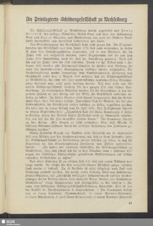 Die Privilegierte Schützengesellschaft zu Wechselburg