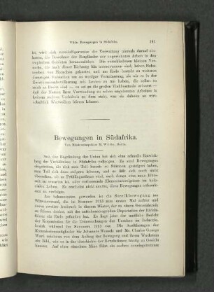 Bewegungen in Südafrika.