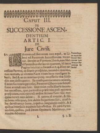 Caput III. De Successione Ascendentium