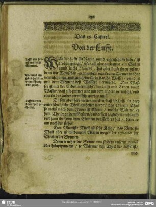 Das 59. Capitel. Vom der Lufft