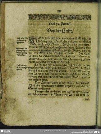 Das 59. Capitel. Vom der Lufft