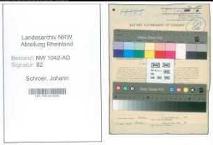 Entnazifizierung Johann Schroer , geb. 27.01.1894 (Stadtarbeiter)