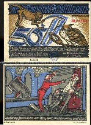 Kneitlingen 50 Pfennig, Notgeldserie