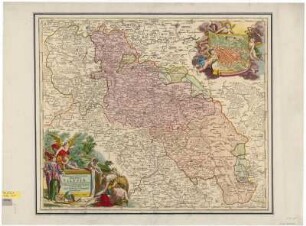 Karte von Schlesien und angrenzenden Ländern, 1:770 000, Kupferstich, um 1710