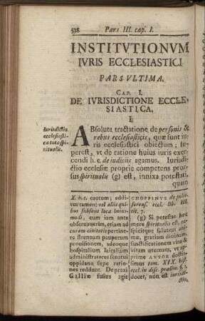 Institutionum Iuris Ecclesiastici Pars Ultima.