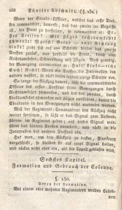 Sechstes Kapitel. Formation und Gebrauch der Colonne.