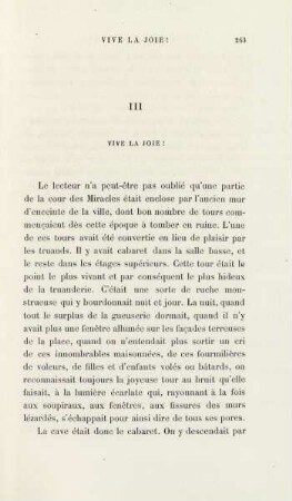 III. Vive la joie!