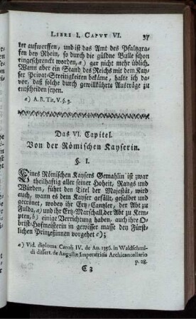Das VI. Capitel. Von der Römischen Kayserin.