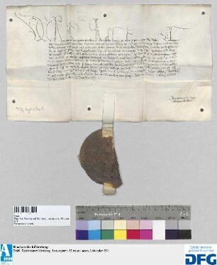 König Rupprecht befiehlt der Stadt Nürnberg die halbe Judensteuer und den Juden daselbst den guldin pfennig seinem Bevollmächtigten, dem Meyer Juden von Cronberg zu übergeben.