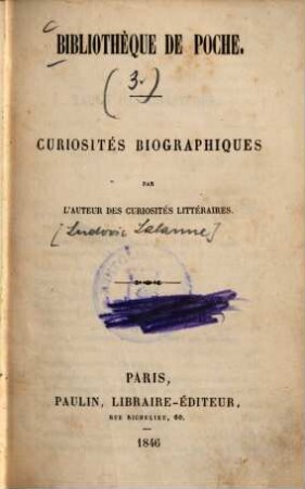 Curiosités biographiques