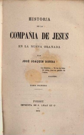 Historia de la Compañia de Jesus en la Nueva Granada, 1
