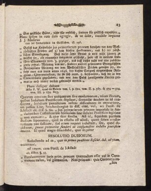 23-29, Resolutio Dubiorum. ...